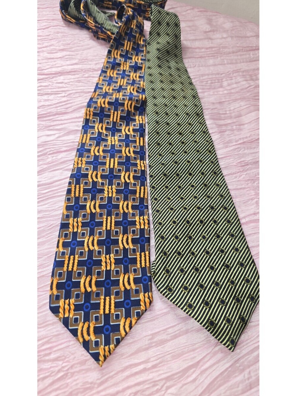 2 Men's Silk Ties Laurent Benon Palais des Doges Paris